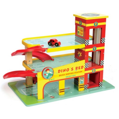 Dino rote parkgarage holz - rote,
